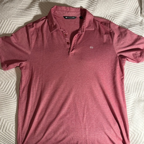 Travis Mathew Men's Red/Pink Polo Shirt - Picture 3 of 5